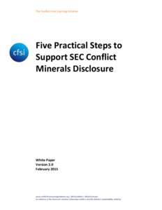 The Conflict-Free Sourcing Initiative  Five Practical Steps to Support SEC Conflict Minerals Disclosure
