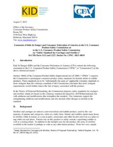 Family / 110th United States Congress / Consumer Product Safety Commission / Kids In Danger / Consumer Product Safety Improvement Act / Baby transport / Ethics / U.S. Consumer Product Safety Commission / Home / Babycare / Child safety / Infancy