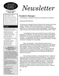 MAM Newsletter Summer 2009