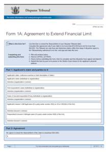Disputes Tribunal For more information visit www.justice.govt.nz/tribunals CIV: (Office use only)