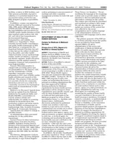 Federal Register / Vol. 66, No[removed]Thursday, December 27, [removed]Notices facilities, workers at DOE facilities, and other persons potentially exposed to radiation or to potential hazards from non-nuclear energy produc