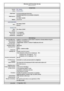 Business and Consumer Survey Metadata Overview Contact data Country Survey