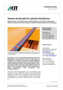 Diamant als Baustoff für optische Schaltkreise