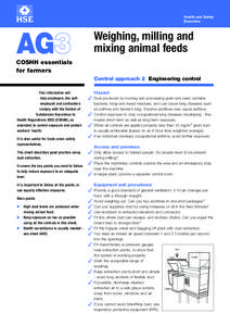 COSHH essentials for farmers - Weighing, milling and mixing animal feeds