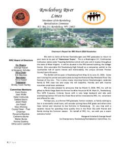 Rowlesburg River Lines Newsletter of the Rowlesburg Revitalization Committee P.O. Box 135, Rowlesburg, WV, 26425