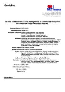 Pneumonia / Medical terms / Community-acquired pneumonia / Medical guideline / Benzylpenicillin / Clinical governance / Medicine / Health / Infectious diseases