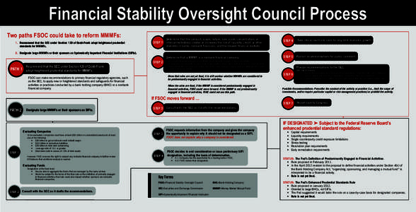 Financial Stability Oversight Council Process Two paths FSOC could take to reform MMMFs: 