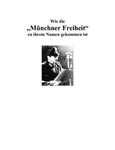 Wie die  „M•nchner Freiheit“ zu ihrem Namen gekommen ist  S€ddeutsche Zeitung – 18. Dezember 1945