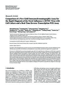 Comparison of a New Gold Immunochromatographic Assay for the Rapid Diagnosis of the Novel Influenza A (H7N9) Virus with Cell Culture and a Real-Time Reverse-Transcription PCR Assay