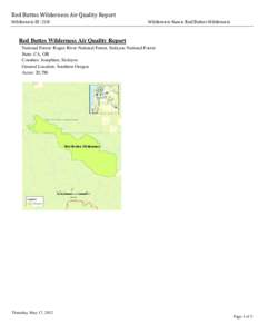 Red Buttes Wilderness Air Quality Report, 2012