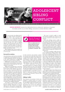 Picture: Rhonda Milner  ADOLESCENT SIBLING CONFLICT T