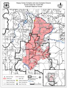 Happy Camp Complex and July Complex Closure Forest Order No[removed]Klamath National Forest Seiad Valley