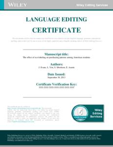Editing / Wiley / Public key certificate / Punctuation / New Jersey / Mass media / Publishing / Hoboken /  New Jersey / John Wiley & Sons / Typography