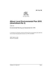 2011 No 159  New South Wales Albury Local Environmental Plan[removed]Amendment No 2)