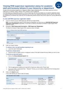 Viewing RHD supervision registration