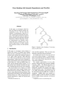 Parse Ranking with Semantic Dependencies and WordNet Xiaocheng Yin♠ Jungjae Kim♠ Zinaida Pozen♦♣ Francis Bond♠ ♠ Nanyang Technological University, Singapore ⋄ University of Washington, Seattle