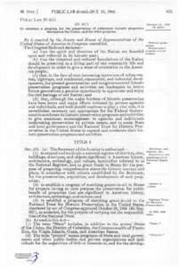 Cultural heritage / Designated landmark / National Register of Historic Places / Advisory Council on Historic Preservation / State Historic Preservation Office / Water Resources Development Act / Historic preservation / Humanities / Architecture