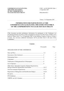 Comprehensive Nuclear-Test-Ban Treaty / International Atomic Energy Agency / Hofburg Palace / International relations / Nuclear proliferation / 106th United States Congress