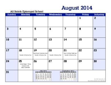 August[removed]All Saints Episcopal School