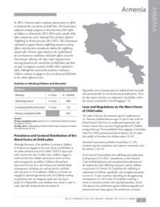 In 2012, Armenia made a moderate advancement in efforts to eliminate the worst forms of child labor. The Government adopted a strategic program on the protection of the rights of children in Armenia for[removed]with a 