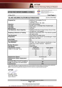 The results of the tests, calibrations and/or measurements included in this document are traceable to Australian/national standards. Accredited for compliance with ISO/IEC[removed]Accreditation Number: 2735