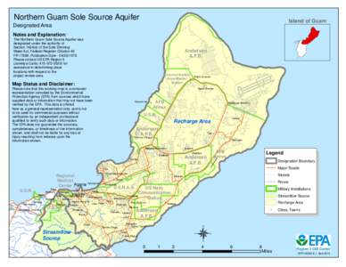 Northern Guam Sole Source Aquifer  Island of Guam Designated Area Notes and Explanation: