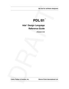 AF T the tool for software designers  PDL/81