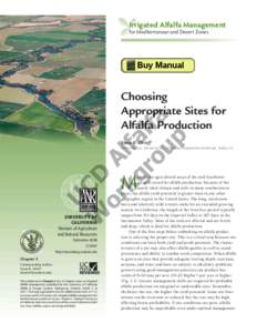 Irrigated Alfalfa Management for Mediterranean and Desert Zones C W D or A