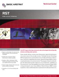 SMDC/ARSTRAT  Technical Center RST Radar Systems Technology