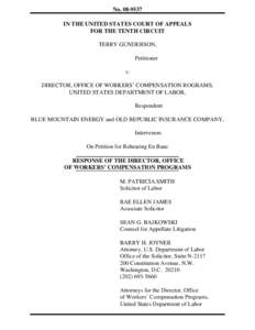 No[removed]IN THE UNITED STATES COURT OF APPEALS FOR THE TENTH CIRCUIT TERRY GUNDERSON, Petitioner v.