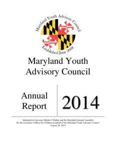 Maryland Youth Advisory Council Annual Report  2014