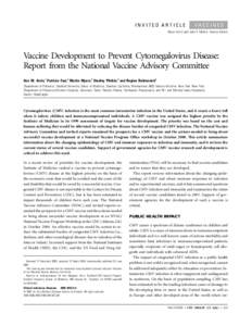 INVITED ARTICLE  VACCINES Bruce Gellin and John F. Modlin, Section Editors