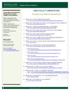 NEW FACULTY ORIENTATION  Faculty Affairs and Development Michigan State University College of Human Medicine William C. Wadland, M.D., M.S.