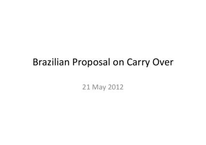 Brazilian Proposal on Carry Over 21 May 2012 3.13 bis (overachievement)  3.13 ter (achievement)