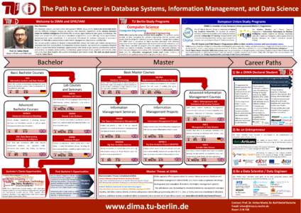 The Path to a Career in Database Systems, Information Management, and Data Science TU Berlin Study Programs Welcome to DIMA and DFKI/IAM  Computer Science