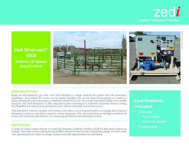 Printed in Canada. April[removed]Zedi SilverJack™ 4000 Artificial Lift System Specifications