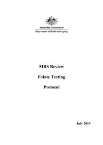 MBS Review Folate Testing Protocol July 2013