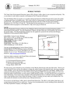 Public Notice and draft permit MI-075-2D[removed]January 20, 2012