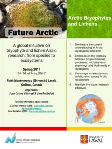 Arctic Bryophytes and Lichens Future Arctic 1.