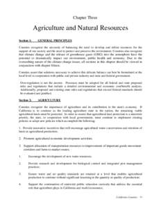 Chapter Three  Agriculture and Natural Resources Section 1:  GENERAL PRINCIPLES