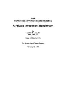 AIMR Conference on Venture Capital Investing