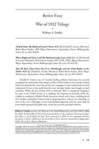 Review Essay  War of 1812 Trilogy   William S. Dudley