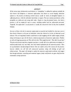 The Autoerotic Asphyxiation Syndrome in Adolescent and Young Adult Males  Page 1