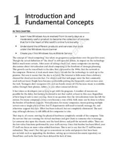 1  Introduction and Fundamental Concepts  In This Chapter:
