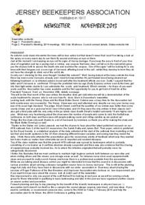 JERSEY BEEKEEPERS ASSOCIATION Instituted in 1917 NEWSLETTER  NOVEMBER 2013