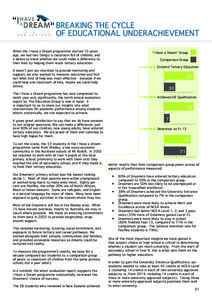 BREAKING THE CYCLE OF EDUCATIONAL UNDERACHIEVEMENT When the I Have a Dream programme started 10 years ago, we had two things: a classroom full of children, and a desire to know whether we could make a difference to their