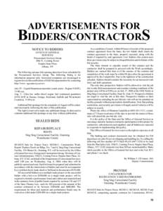 ADVERTISEMENTS FOR  BIDDERS/CONTRACTORS NOTICE TO BIDDERS OFFICE OF GENERAL SERVICES