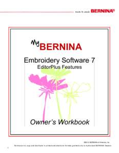 My  BERNINA Embroidery Software 7 EditorPlus Features