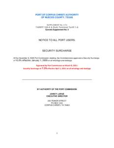    PORT OF CORPUS CHRISTI AUTHORITY OF NUECES COUNTY, TEXAS  SUPPLEMENT No. 6 To