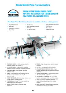 Bimba Metric Pneu-Turn Actuators TURN TO THE BIMBA PNEU-TURN ® ROTARY ACTUATOR FOR THESE QUALITY FEATURES AT A LOWER COST: The Bimba Pneu-Turn Rotary Actuator is available with these catalog options: • Angle Adjustmen